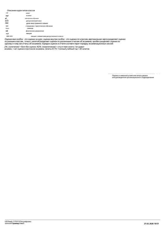 Академическая справка о прохождении курсов по психологии в Польше, Дарья Цалко — страница 3